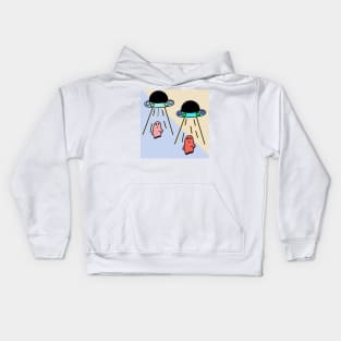 Ghosts being lifted into spaceship #1b Kids Hoodie